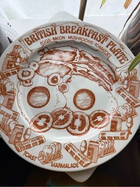 John Tams British Breakfast Plate Platter Sepia Ironstone Brown OS